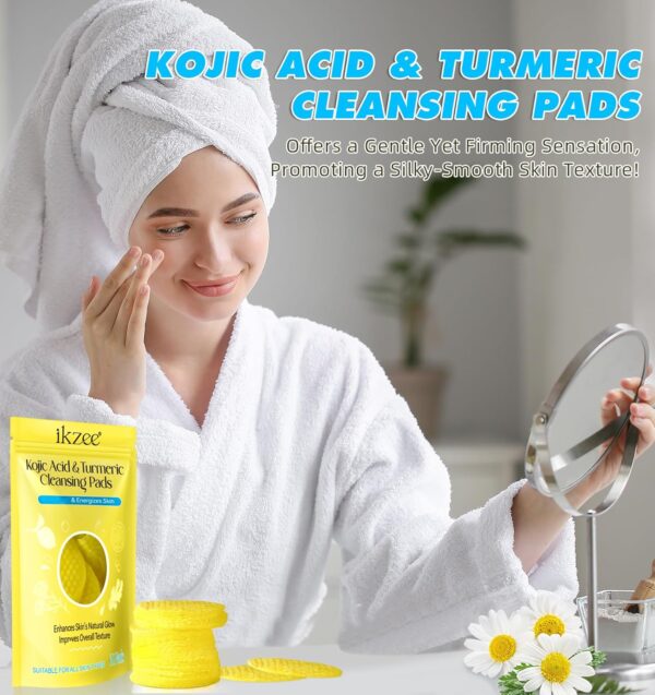IKZEE Kojic Acid & Turmeric Cleansing Pads - 60Pcs - Image 2